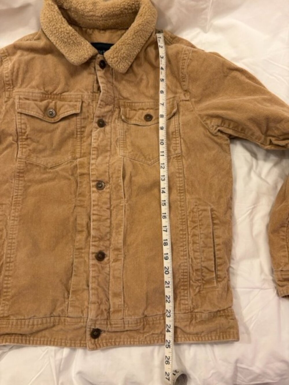 Tan Corduroy Sherpa Lined Jacket M